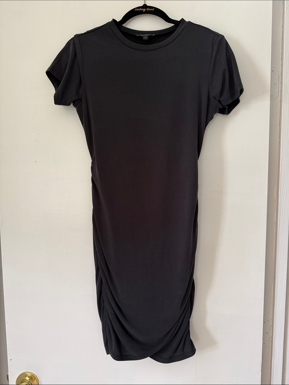 Women's Black Ruched Tee Dress - Brand: Express